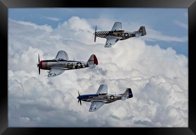 Thunderbolt and Mustangs Framed Print by Derek Beattie