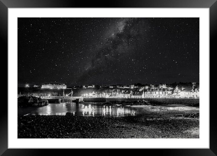 Portpatrick at Night Framed Mounted Print by Derek Beattie