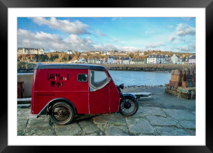 Vintage Reliant Delivery Van at Portpatrick Framed Mounted Print by Derek Beattie
