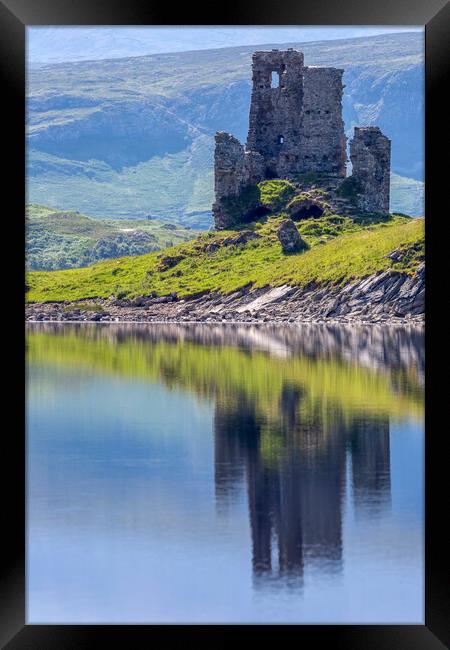 Ardvreck Castle Reflections. Framed Print by Derek Beattie