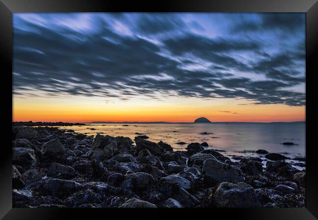 Ailsa Craig at Dusk Framed Print by Derek Beattie