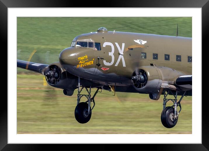 C-47A Sytrain That's All Brother Framed Mounted Print by Derek Beattie