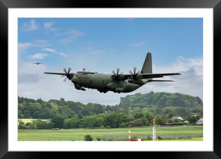 Lockheed Martin C-130J Hercules RAF Framed Mounted Print by Derek Beattie