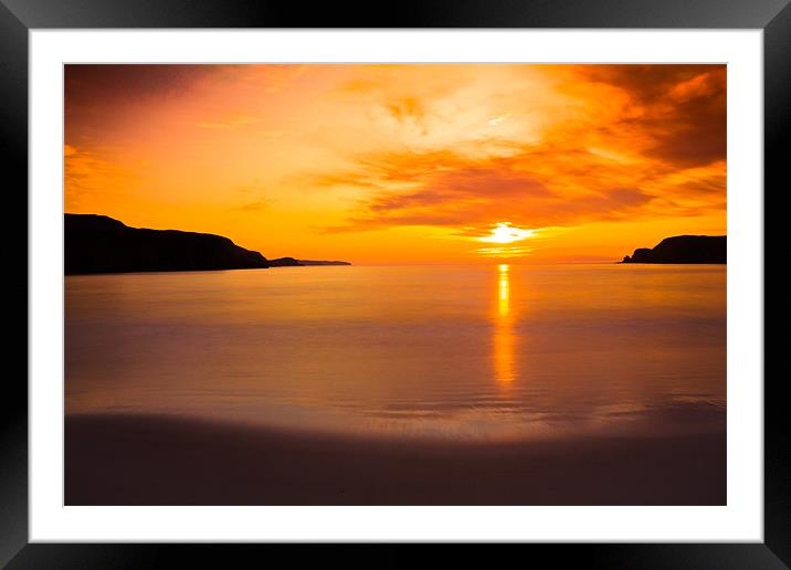 Farr Bay  Sunset Bettyhill Framed Mounted Print by Derek Beattie