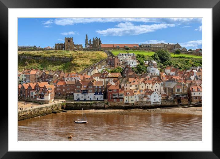 Whitby Old Town and the Harbour Framed Mounted Print by Derek Beattie