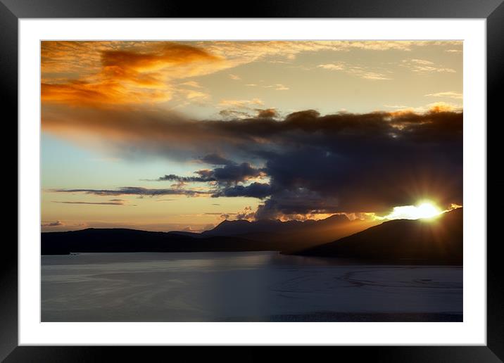 Sunset Over The Sound Of Sleat Framed Mounted Print by Derek Beattie