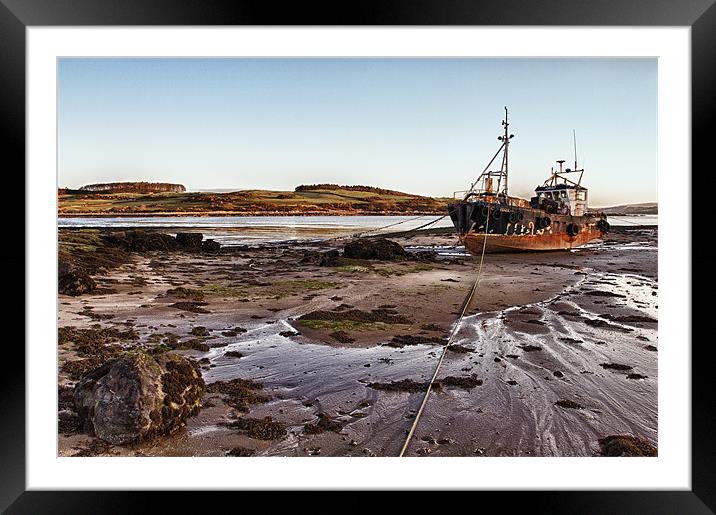 Ross Bay Shipwreck Scotland Framed Mounted Print by Derek Beattie