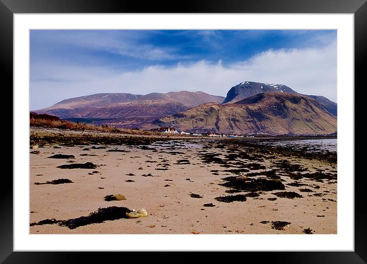 Ben Nevis from the Shore of Loch Linnhe Framed Mounted Print by Derek Beattie