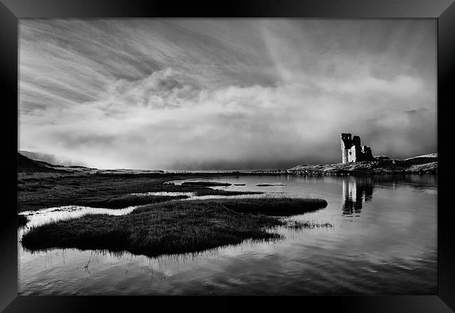 Ardvreck Castle Scotland in the Mist Framed Print by Derek Beattie