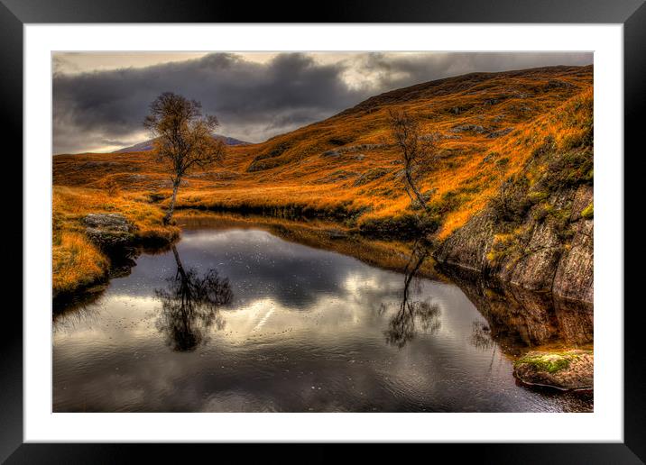 Scotttish Highland River in Autumn Framed Mounted Print by Derek Beattie
