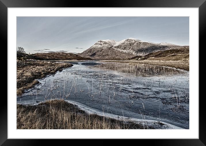 Arkle Mountain in Winter Framed Mounted Print by Derek Beattie