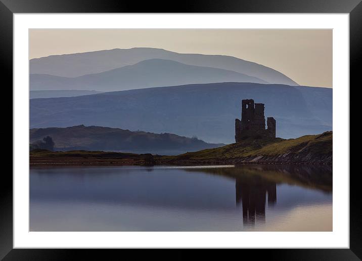 Ardvreck Castle and Loch Assynt Framed Mounted Print by Derek Beattie