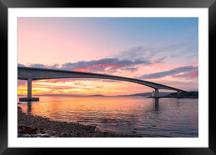 Skye Bridge at Sunset Framed Mounted Print by Derek Beattie