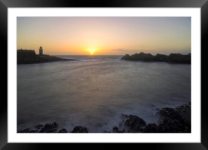 Portpatrick Harbour Sunset Framed Mounted Print by Derek Beattie