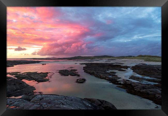 Sunset at Sanna Bay Framed Print by Derek Beattie