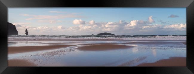 Sandwood Bay Panorama Framed Print by Derek Beattie
