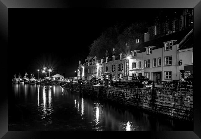 Portree Harbour at Night Framed Print by Derek Beattie