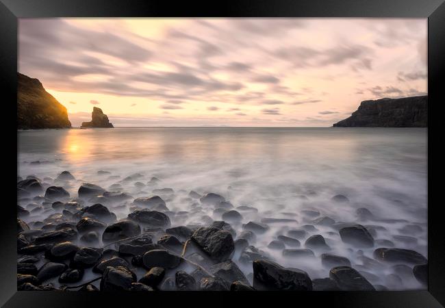 Talisker Bay  Skye  at Sunset Framed Print by Derek Beattie