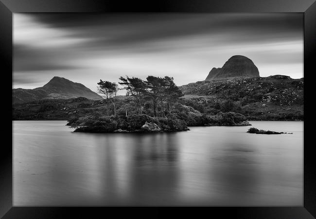 Canisp and Suilven from Loch Druim Suardalain Framed Print by Derek Beattie