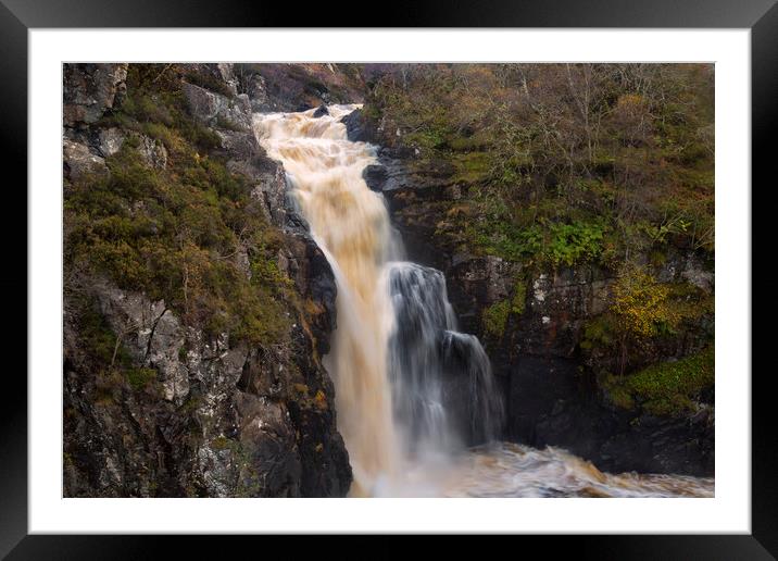 The Falls of Kirkaig Sutherland Framed Mounted Print by Derek Beattie