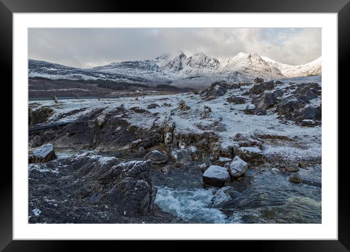 Blaven Isle of Skye in Winter Framed Mounted Print by Derek Beattie