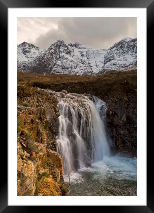 Fairy Pools Waterfall Isle of Skye Framed Mounted Print by Derek Beattie
