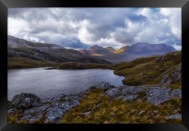 Quinag Mountain Range Framed Print by Derek Beattie