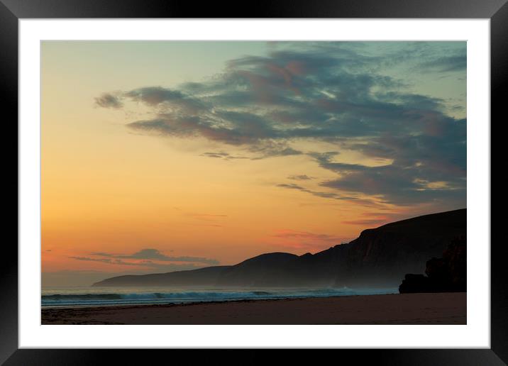 Sandwood Bay at Sunset Framed Mounted Print by Derek Beattie