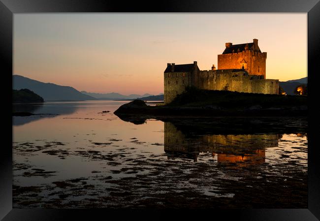 Eilean Donan Castle at Sunset Framed Print by Derek Beattie