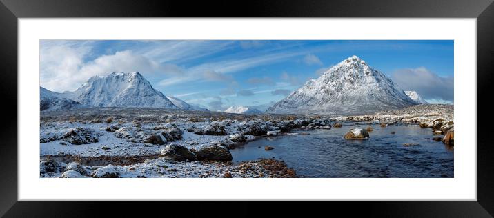 Glencoe Winter Panorama Framed Mounted Print by Derek Beattie