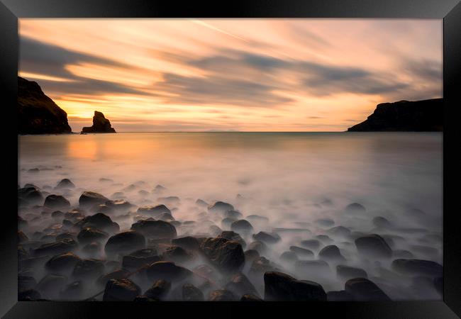 Talisker Bay Sunset Isle of Skye Framed Print by Derek Beattie