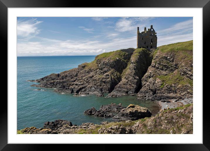 Dunskey Castle Portpatrick Scotland Framed Mounted Print by Derek Beattie