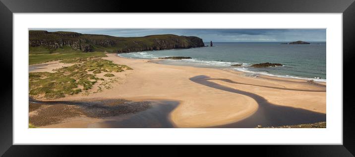  Sandwood Bay Scotland Panorama Framed Mounted Print by Derek Beattie
