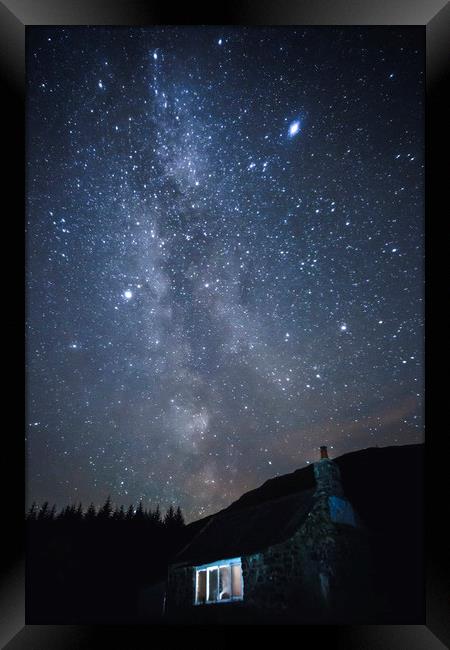  Milky Way Over White Laggan Bothy in Galloway For Framed Print by Derek Beattie