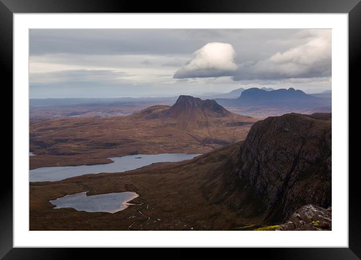 Stac Pollaidh and Suilven Scotland Framed Mounted Print by Derek Beattie