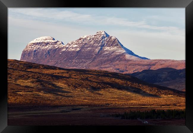 Suilven in Winter Scotland Framed Print by Derek Beattie