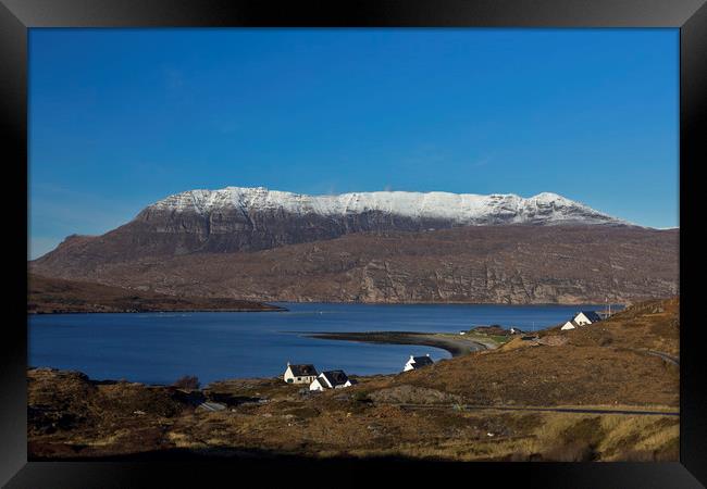 Ben Mor Coigach in Winter Framed Print by Derek Beattie