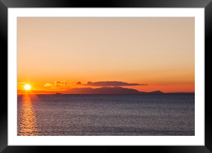 Isle of Arran at Sunset Framed Mounted Print by Derek Beattie