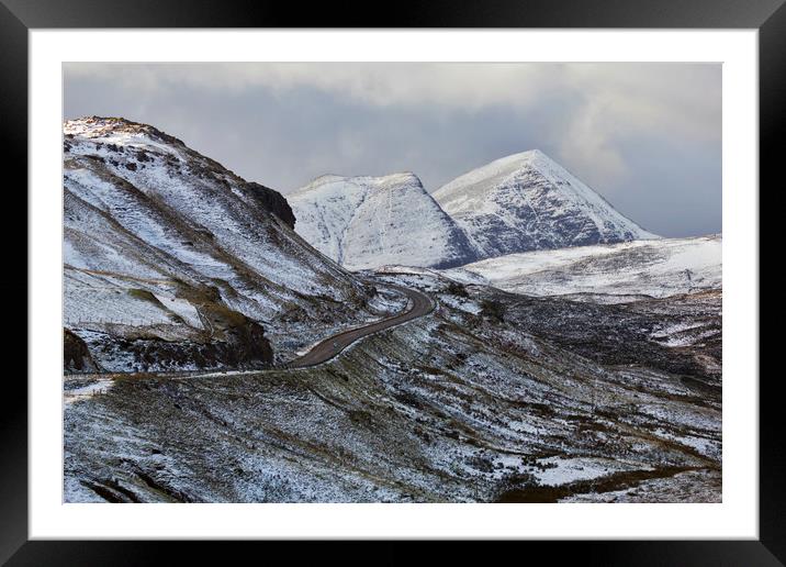 Cul Mor Mountain Scotland in Winter Framed Mounted Print by Derek Beattie