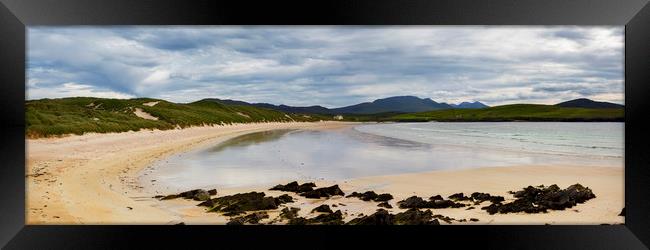 Balnakeil Beach Scotland Panorama Framed Print by Derek Beattie