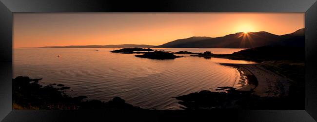 Camusfearna Sandaig  Sunset Panorama Framed Print by Derek Beattie