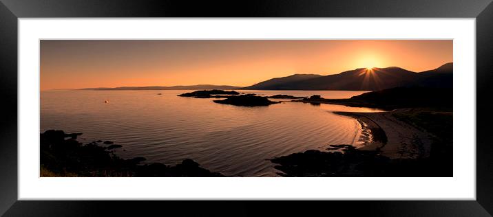 Camusfearna Sandaig  Sunset Panorama Framed Mounted Print by Derek Beattie