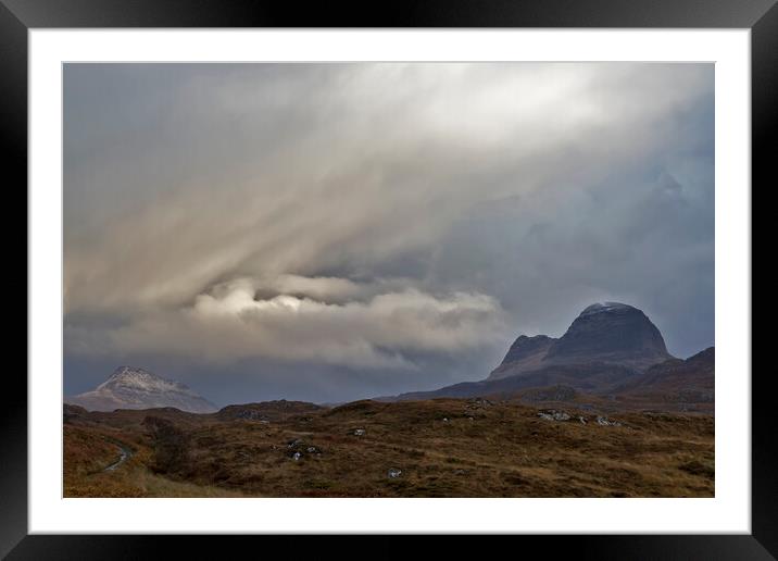 Suilven and Canisp Scotland Framed Mounted Print by Derek Beattie