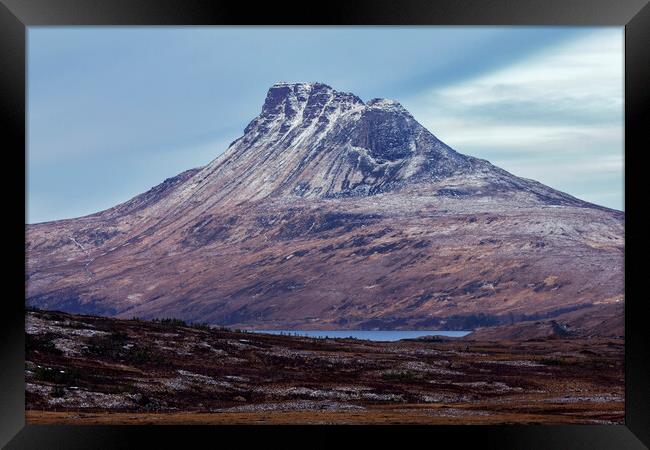 Stac Pollaidh and Loch Lurgainn Framed Print by Derek Beattie