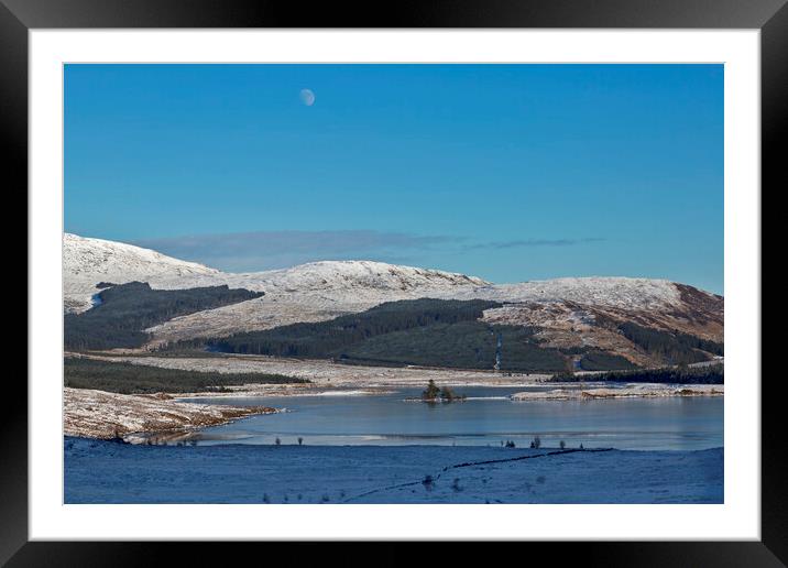 Moonrise over Loch Dee Framed Mounted Print by Derek Beattie