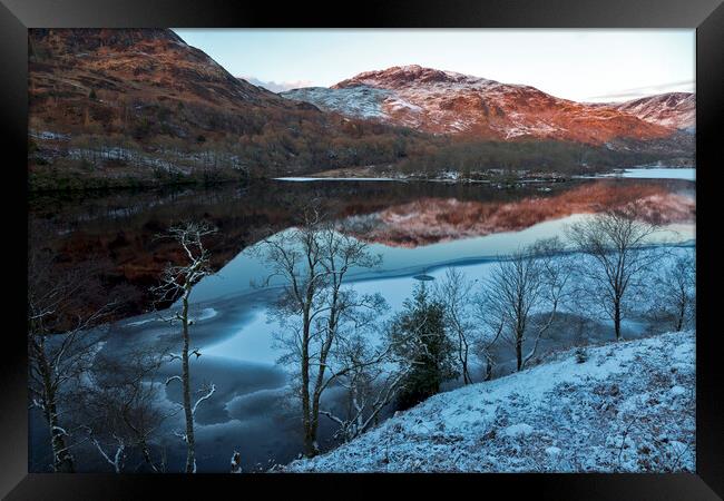 Loch Trool Winter Reflections Framed Print by Derek Beattie
