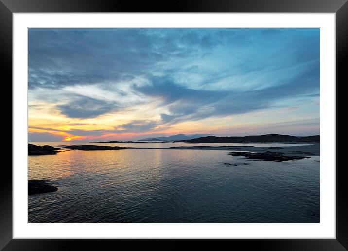 Sanna Bay at Sunset Framed Mounted Print by Derek Beattie