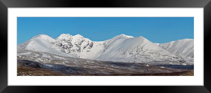 An Teallach Winter Panorama Framed Mounted Print by Derek Beattie