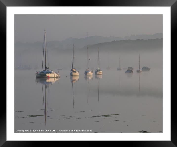 Boats in The Mist Framed Mounted Print by Steven Else ARPS