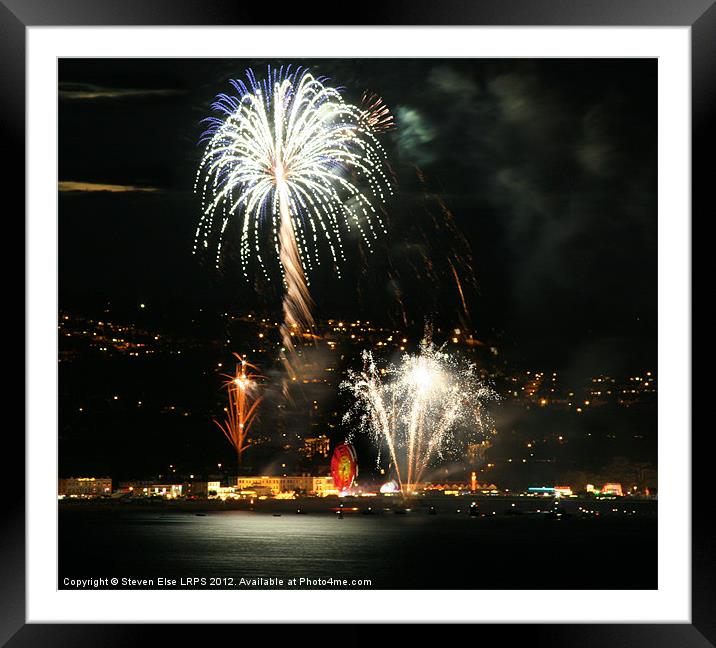 Fireworks Over Brixham Framed Mounted Print by Steven Else ARPS